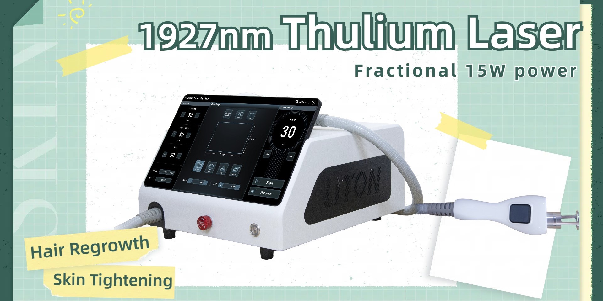 15W Thulium Laser Hair Regrowth Skin Tightening