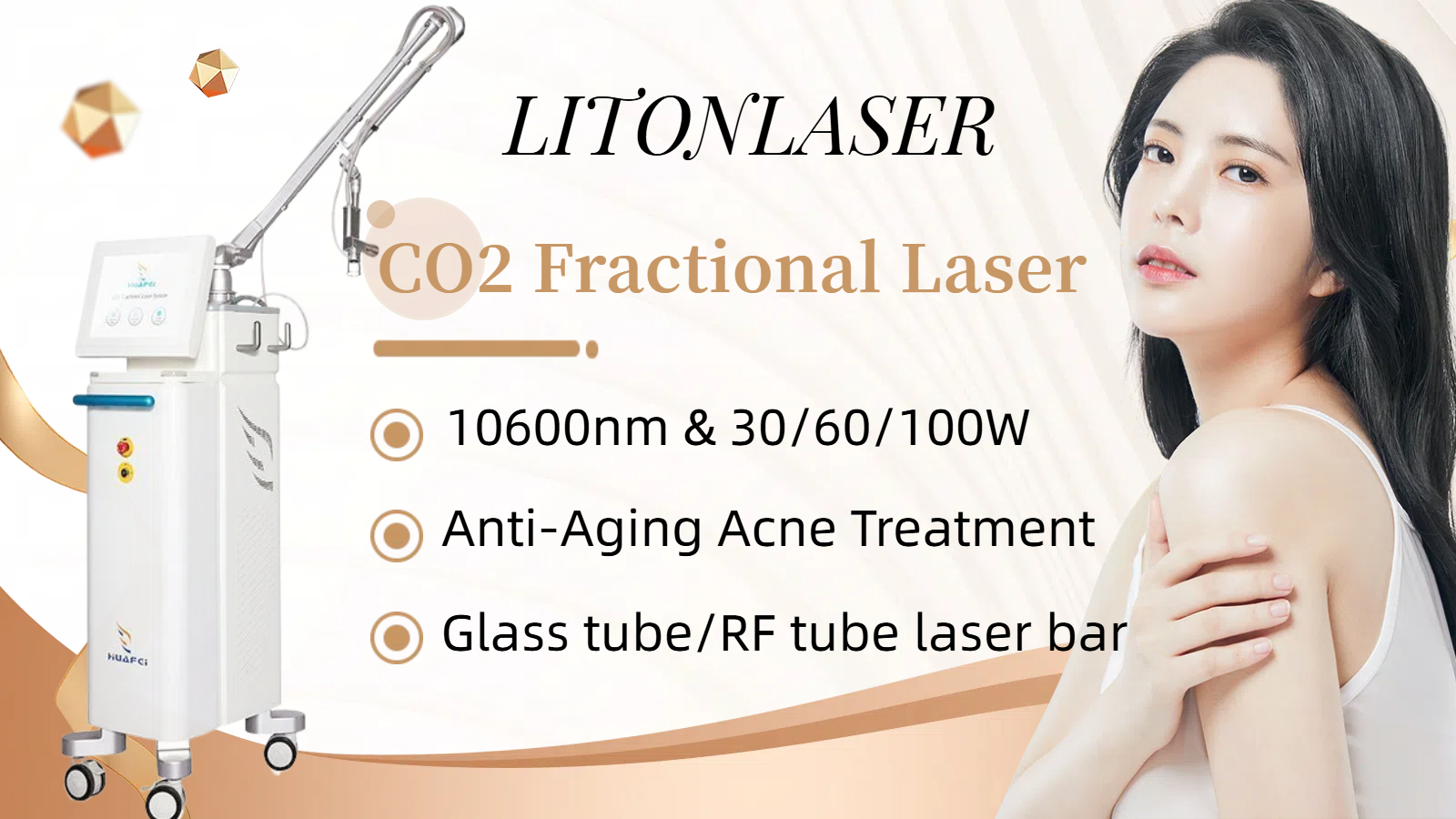 10600nm fractional CO2 laser acne treatment beauty equipment supplier