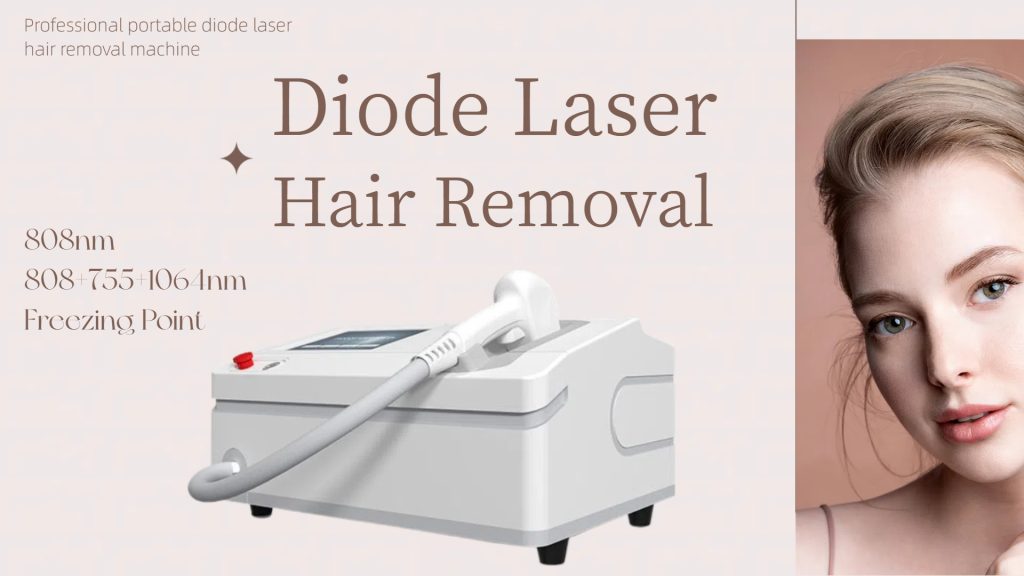 Professional portable 808 nm diode laser hair removal machine