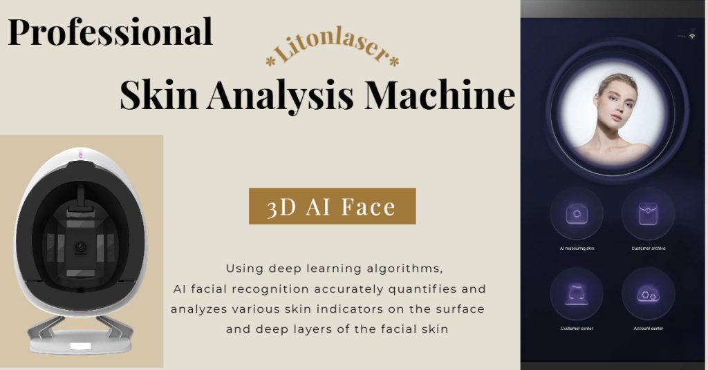 Professional skin analysis machine 3D skin simulation and AI face recognition technology