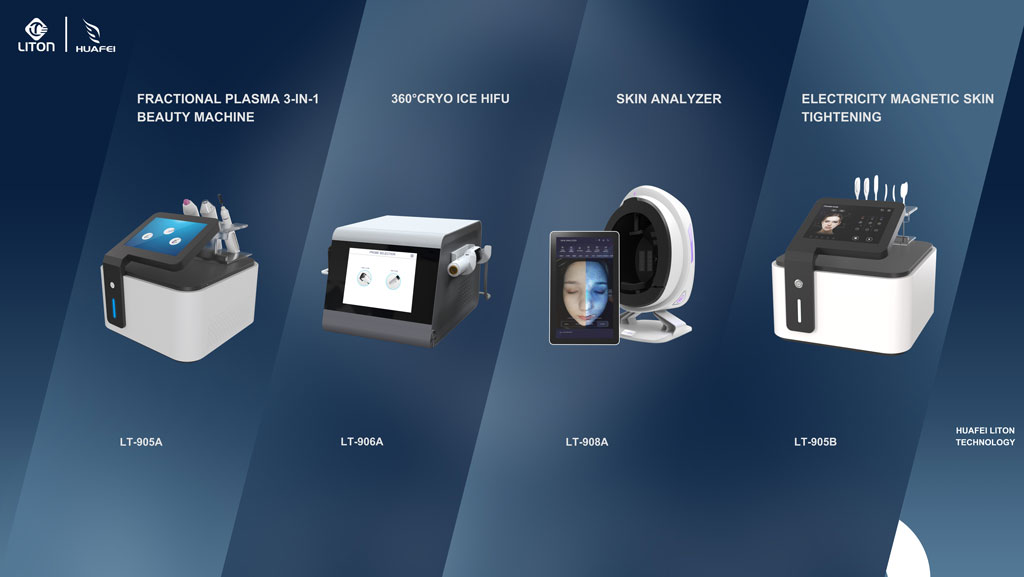 Beauty Equipment Fractional Plasma & 360° CRYO ICE HIFU & Skin Analyzer & EMface Facial Device