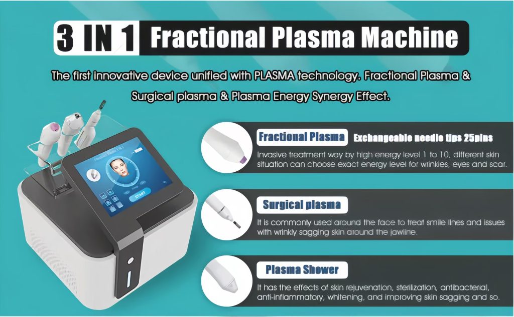 Fractional Laser Handle Plasma Needle Plasma Beam 3 in 1 Beauty Machine