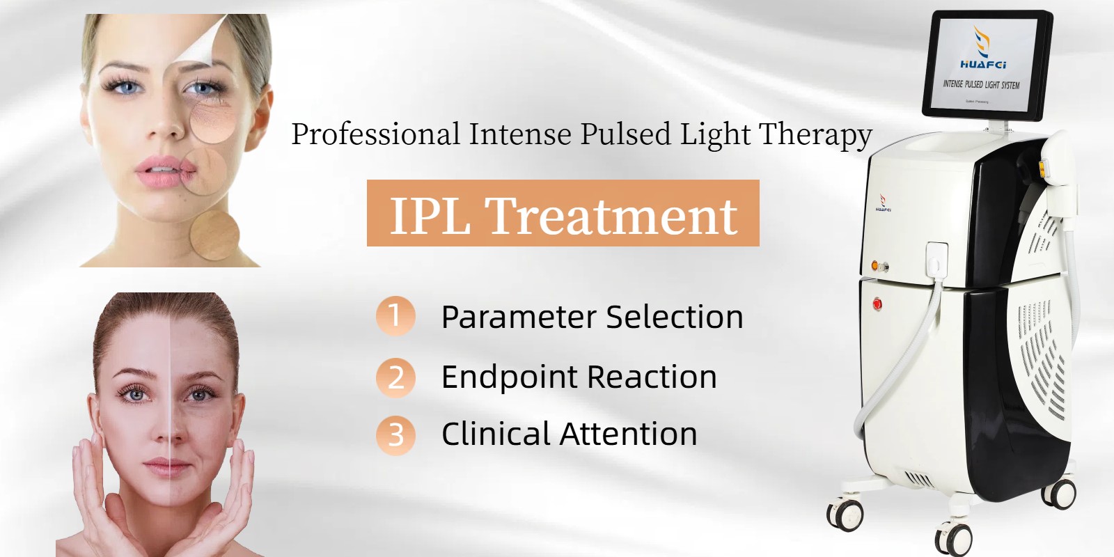 Parameter guidance for IPL treatment skin rejuvenation and hair removal