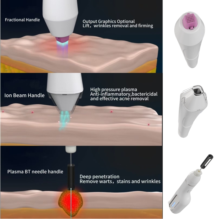 fractional plasma 3in1 beauty machine handles